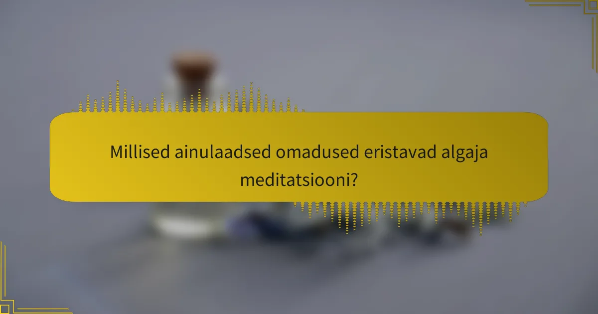 Millised ainulaadsed omadused eristavad algaja meditatsiooni?