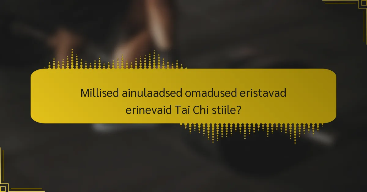 Millised ainulaadsed omadused eristavad erinevaid Tai Chi stiile?