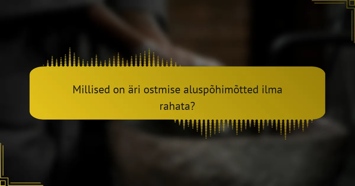 Millised on äri ostmise aluspõhimõtted ilma rahata?