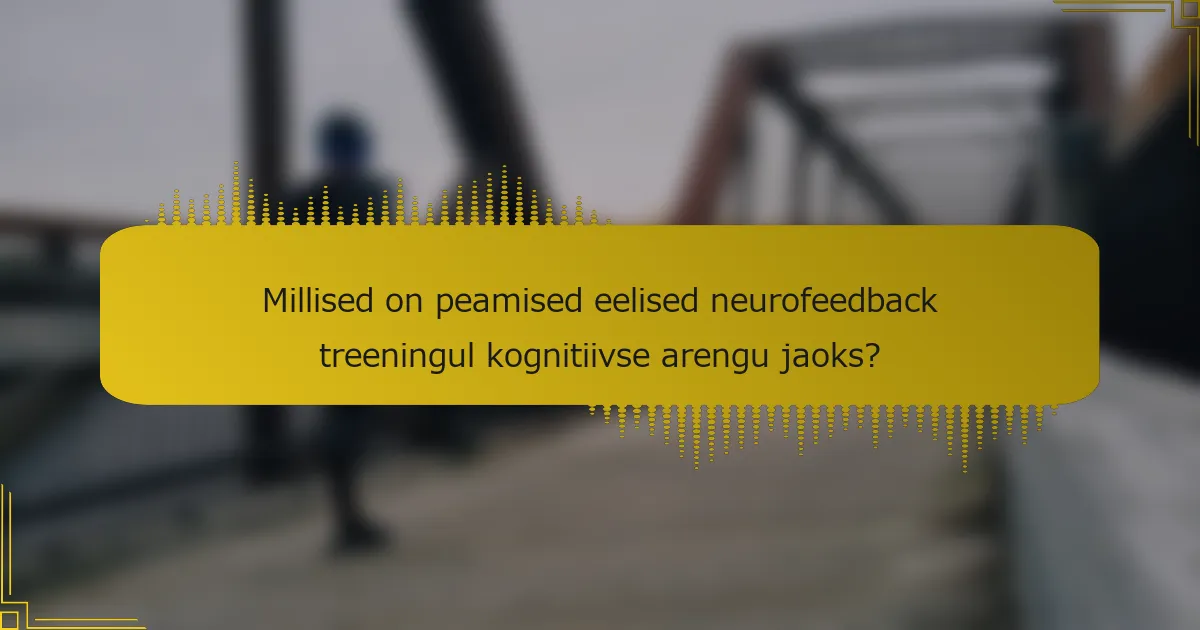 Millised on peamised eelised neurofeedback treeningul kognitiivse arengu jaoks?