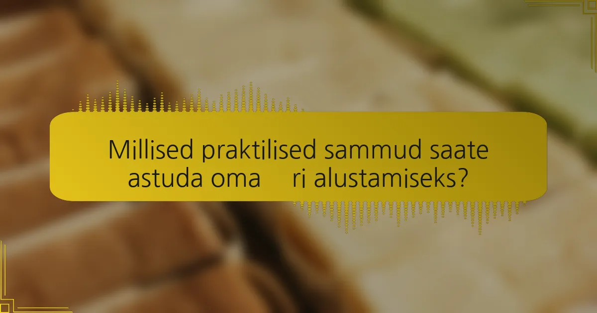 Millised praktilised sammud saate astuda oma äri alustamiseks?