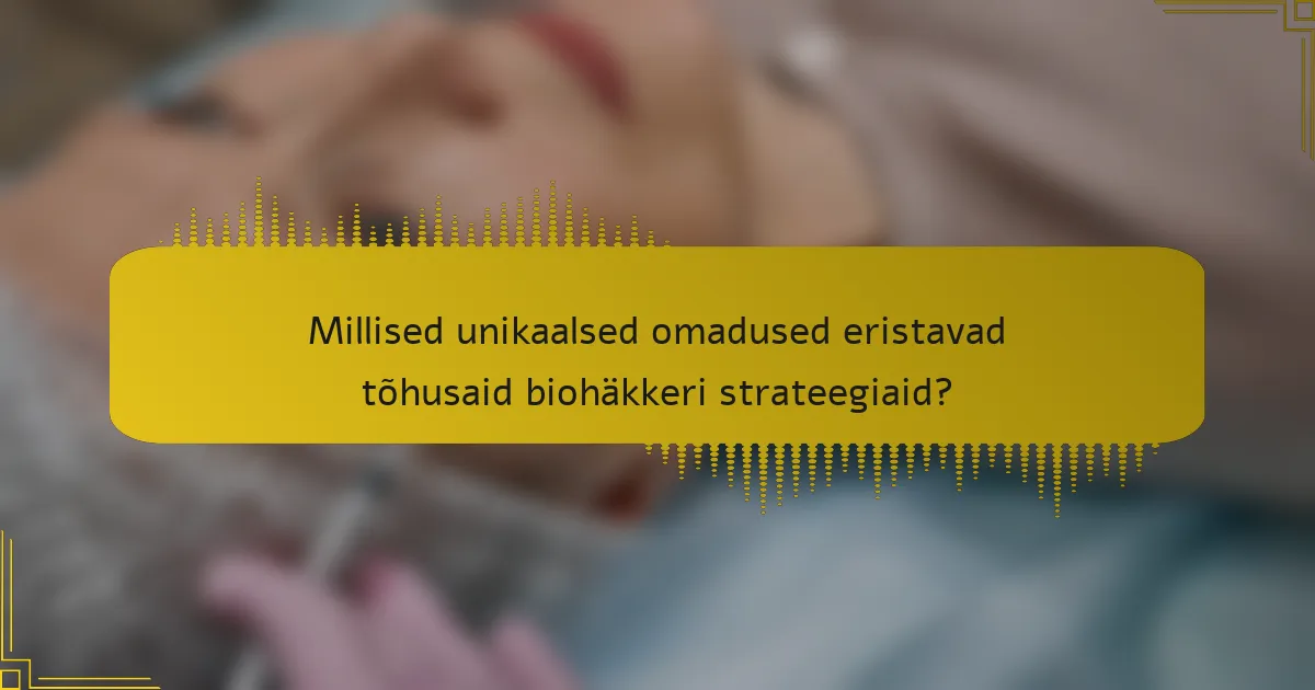 Millised unikaalsed omadused eristavad tõhusaid biohäkkeri strateegiaid?